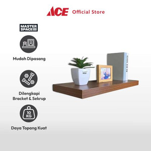 Ace Stora 60 cm Rak Dinding Dekorasi - Cokelat Walnut