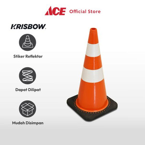 Ace - Krisbow 70 Cm Kerucut Lalu Lintas Pvc Dengan Base - Orange/Hitam