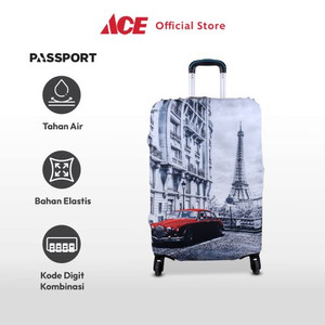 Ace - Passport Ukuran L Sarung Koper Monochrome Paris Dengan Lock