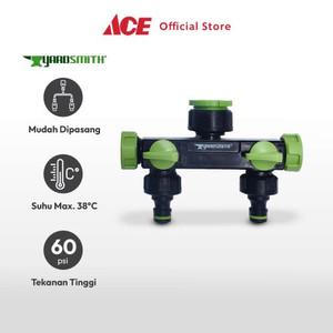 Ace - Yardsmith Konektor Selang Twin Splitter 3/4 Inci - Hijau