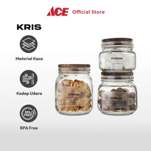 Ace Kris Set 3 Pcs Stoples Kaca Dengan Tutup Kayu