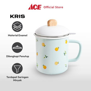 Ace - Kris 1.1 Ltr Wadah Minyak Leafy Orange - Putih/Hijau