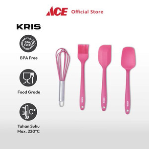 Ace - Kris Set 4 Pcs Alat Masak Kue - Merah Magenta