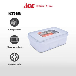 Ace - Kris 1.1 Ltr Wadah Makanan Dengan 3 Sekat Pembatas Rectangular