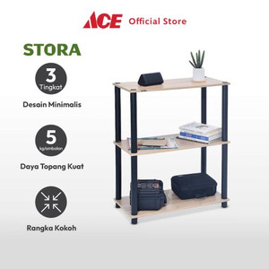 Ace - Stora 75 Cm Rak Penyimpanan 3 Tingkat Kayu