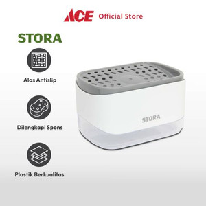 Ace - Stora Dispenser Sabun Cuci Piring Dengan Tempat Spons - Putih