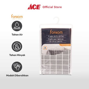 Ace - Forhom 145x320 Cm Taplak Meja Pvc Checker - Abu-Abu