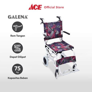 Ace - Galena 37 Cm Kursi Roda Manual Traveling Dengan Tas - Ungu/Biru