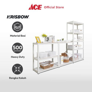 Ace - Krisbow 80x37x183 Cm Rak Penyimpanan 5 Tingkat - Putih