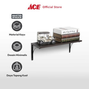 Ace - Masterspace 90x15x1.8 Cm Rak Dinding - Hitam Walnut