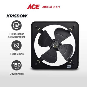 Ace - Krisbow 16 Inci Exhaust Fan Dinding Metal - Hitam