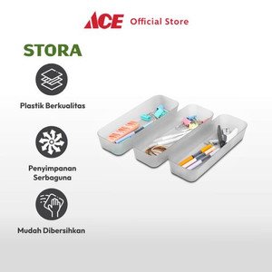 Ace - Stora 26x8.5x4.5 Cm Set 3 Pcs Organizer Laci - Abu-Abu