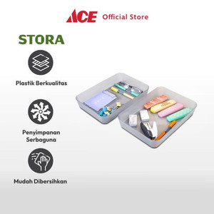 Ace - Stora 26x18x4.5 Cm Set 2 Pcs Organizer Laci - Abu-Abu