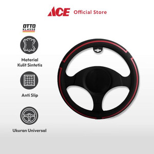 Ace - Otto Klasse Sarung Stir Mobil Red Line - Hitam