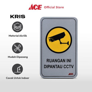 Ace - Kris 10x16 Cm Stiker Anodized Akrilik Dipantau Cctv