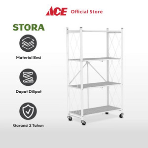 Ace - Stora Rak Penyimpanan 4 Tingkat Foldable - Putih