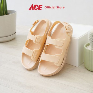 Ace - Ataru Ukuran 41 Sandal Wanita Double Strap - Krem Beige