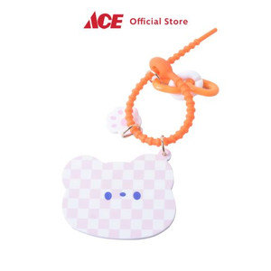 Ace - Ataru Gantungan Kunci Mirror Bear Checkered - Pink