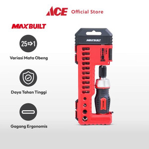 Ace - Maxb Set 25 Pcs Obeng Ratchet Extension - Merah/Hitam