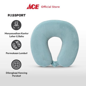 Ace - Passport Bantal Leher Travel - Cokelat/Hijau Mint