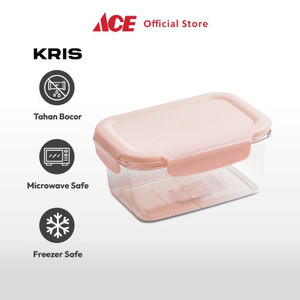 Ace - Kris 600 Ml Cotton Wadah Makanan Dengan Clip - Pink