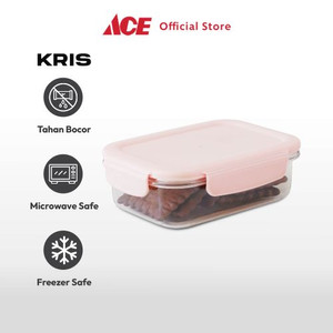 Ace - Kris 400 Ml Cotton Wadah Makanan Dengan Clip - Pink