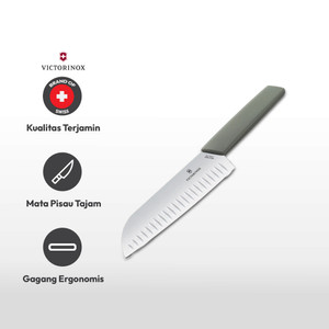 Ace Victorinox 17 cm Swiss Modern Pisau Santoku - Abu-Abu