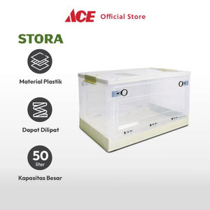 Ace - Stora 52X36X30 Cm Kotak Penyimpanan Lipat Dengan Roda - Hijau