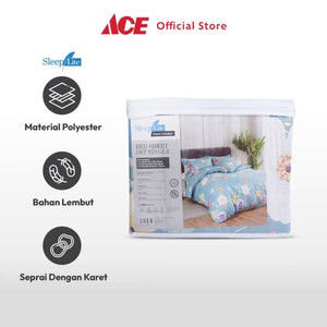 Ace Sleeplite 120X200 cm Set 3Pcs Seprai Single Polyester Kirei - Biru