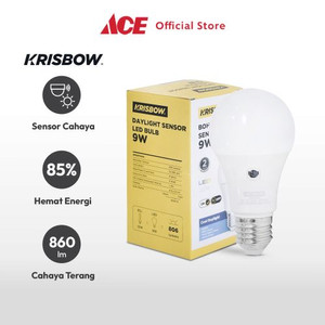 Ace - Krisbow Lumi Bohlam Led Sensor Cahaya 9 Watt - Cool Daylight