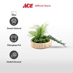 Ace - Arthome Tanaman Artifisial Succulent Mix-C In Shaw Pot