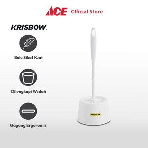 Ace - Krisbow Sikat Toilet Dengan Round Holder Frtb100w - Putih