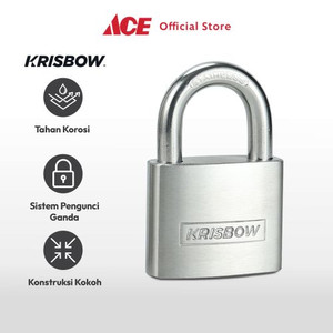 Ace - Krisbow 5 Cm Gembok Stainless Steel Brass Cylinder - Silver