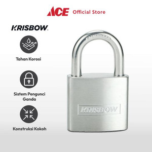 Ace - Krisbow 3.8 Cm Gembok Stainless Steel Brass Cylinder - Silver