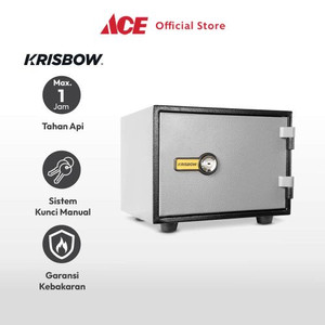 Ace - Krisbow 42x35x30 Cm Brankas Tahan Api Yb300ak - Hitam/Abu-Abu