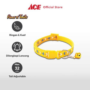 Ace - Paws N Tali Kalung Kucing Print Love - Kuning