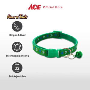 Ace - Paws N Tali Kalung Kucing Print Love - Hijau