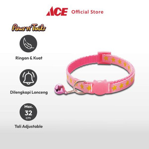 Ace - Paws N Tali Kalung Kucing Star Print - Pink