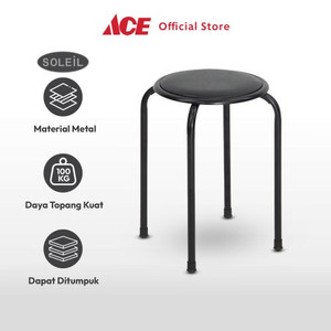 Ace - Soleil Bangku Metal Padded - Hitam