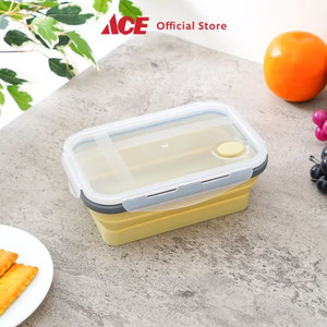 Ace - Ataru 1.2 Ltr Kotak Makanan Silikon - Abu-Abu/Kuning