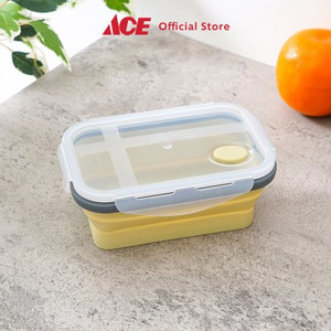 Ace - Ataru 500 Ml Kotak Makanan Silikon - Abu-Abu/Kuning