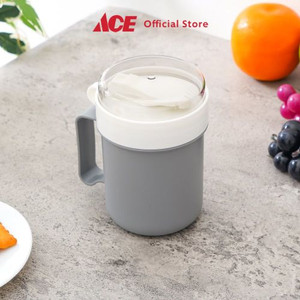 Ace - Ataru 500 Ml Tempat Makan Cylinder - Putih/Abu-Abu