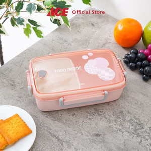 Ace - Ataru 1.2 Ltr Kotak Makan Simple Dengan Clip - Pink