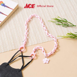 Ace - Ataru Tali Masker Rantai Flower - Pink