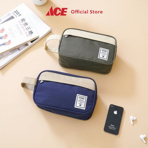 Ace - Ataru Boxy Travel Pouch 2 Tone - Biru Navy/Khaki