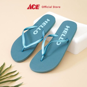 Ace - Ataru Ukuran 37 Sandal Jepit Wanita Hello Flip Flop - Biru