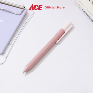 Ace - Ataru Pulpen Hitam Retractable - Pastel