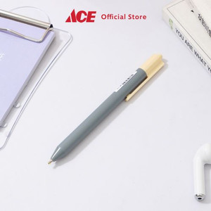 Ace - Ataru Pulpen Hitam Retractable - Hijau Pastel