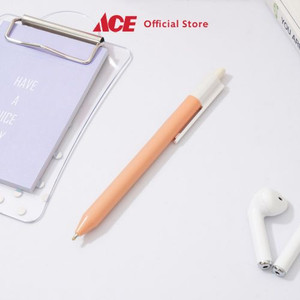 Ace - Ataru Pulpen Biru Retractable - Orange Pastel