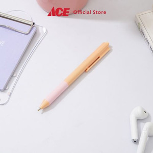 Ace - Ataru Pulpen Hitam Retractable - Pink